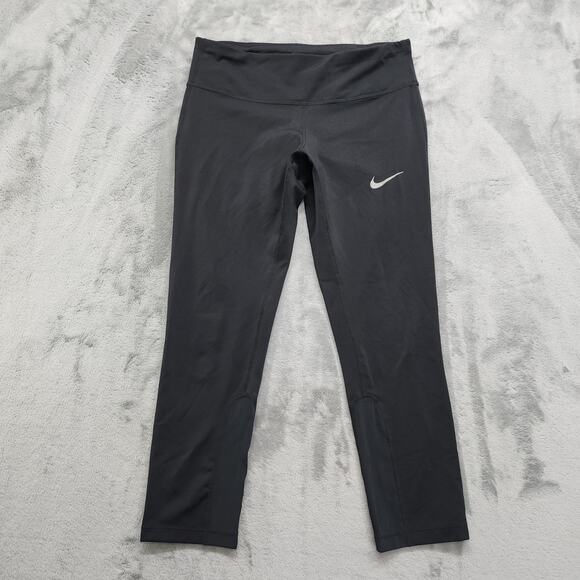 Nike Pants Womens S Black Dri-FIT Power Epic Lux Crop Leggings Drawstring Pocket - Picture 1 of 13